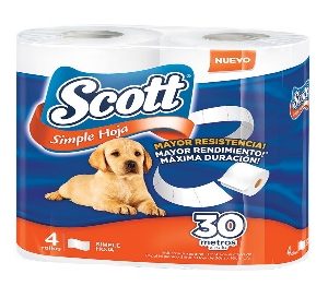 Papel higiénico hoja simple:SCOTT